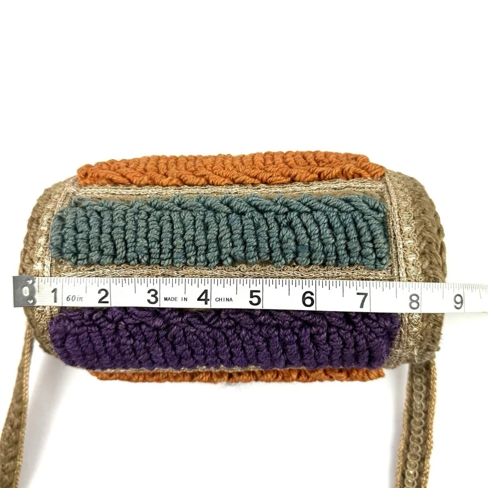 Free People Be Boho Handbag Raffia Straw Barrel Colorful Festival Side Mirrors